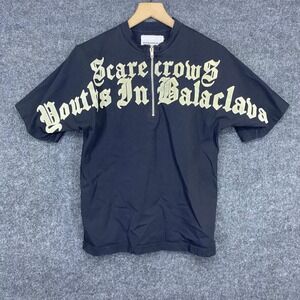 Youths In Balaclava Scarecrows Black Quarter Zip Graphic T-Shirt XS Mens